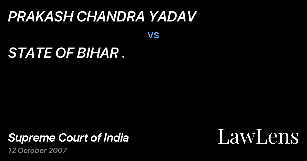 Preview image for PRAKASH CHANDRA YADAV vs. STATE OF BIHAR .