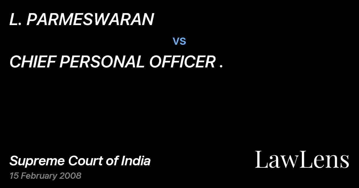 Preview image for L. PARMESWARAN vs. CHIEF PERSONAL OFFICER .