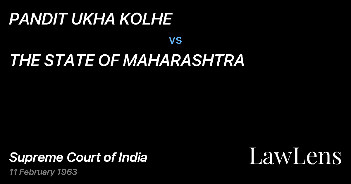 Preview image for PANDIT UKHA KOLHE vs. THE STATE OF MAHARASHTRA
