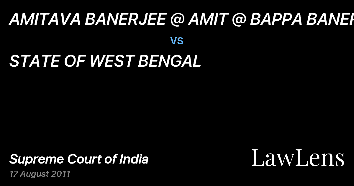 Preview image for AMITAVA BANERJEE @ AMIT @ BAPPA BANERJEE vs. STATE OF WEST BENGAL