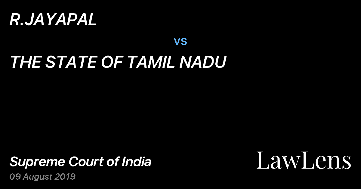 Preview image for R.JAYAPAL vs. THE STATE OF TAMIL NADU