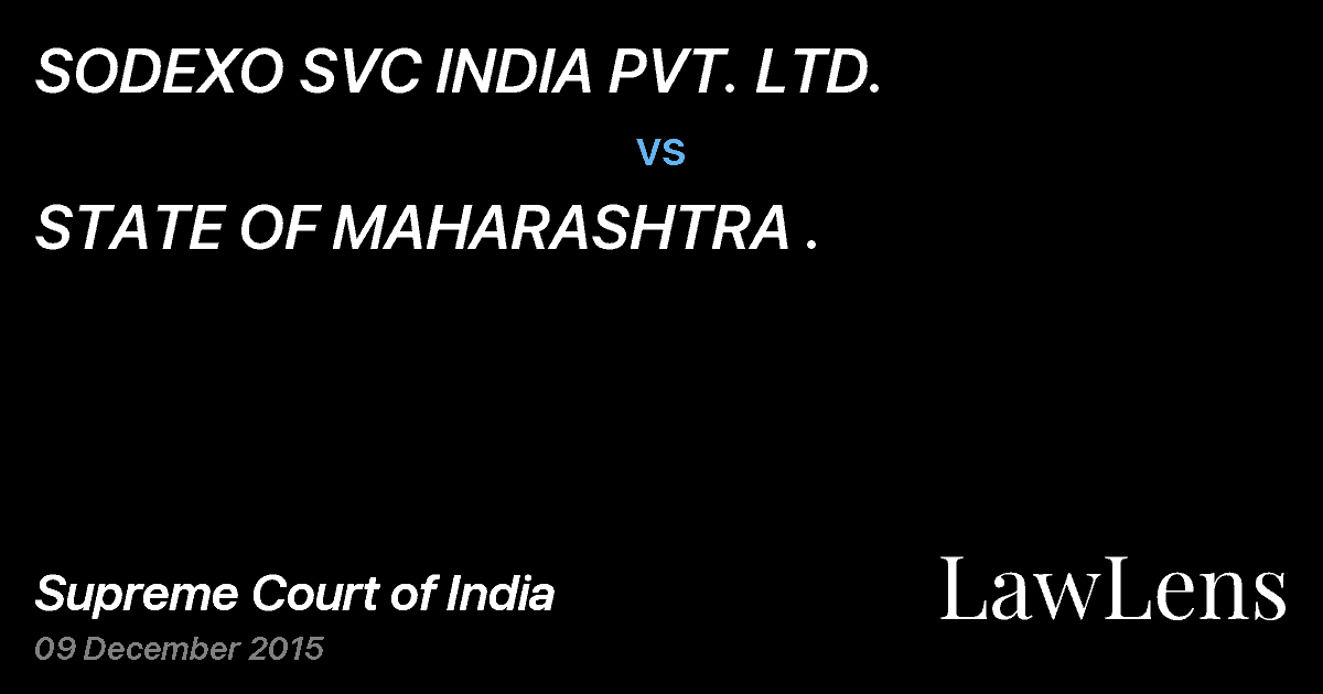 Preview image for SODEXO SVC INDIA PVT. LTD. vs. STATE OF MAHARASHTRA .
