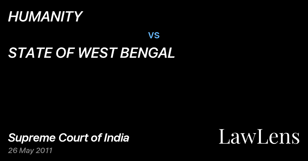 Preview image for HUMANITY vs. STATE OF WEST BENGAL