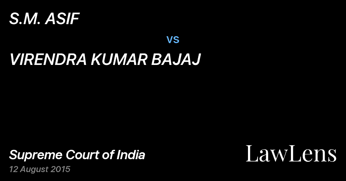 Preview image for S.M. ASIF vs. VIRENDRA KUMAR BAJAJ