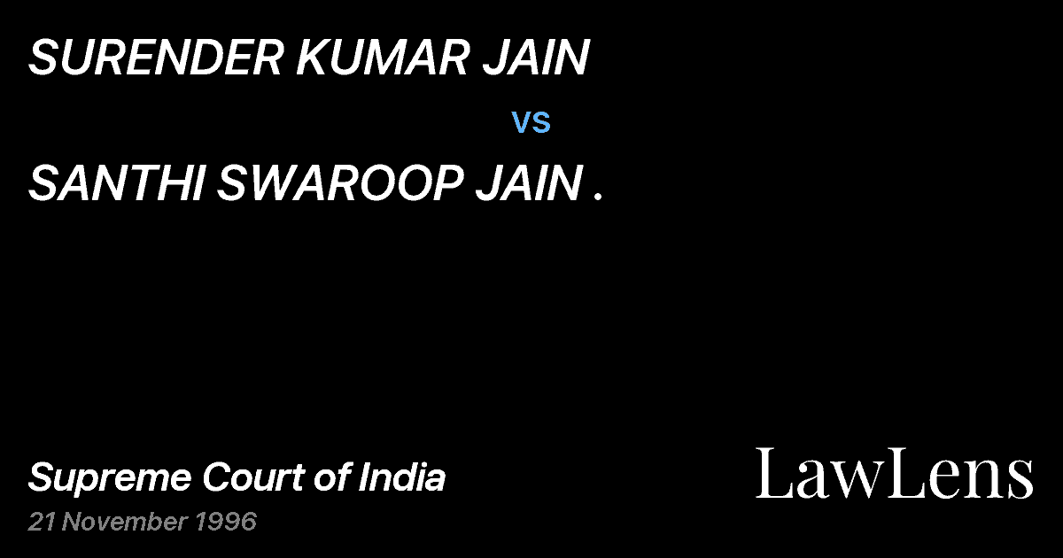 Preview image for SURENDER KUMAR JAIN vs. SANTHI SWAROOP JAIN .