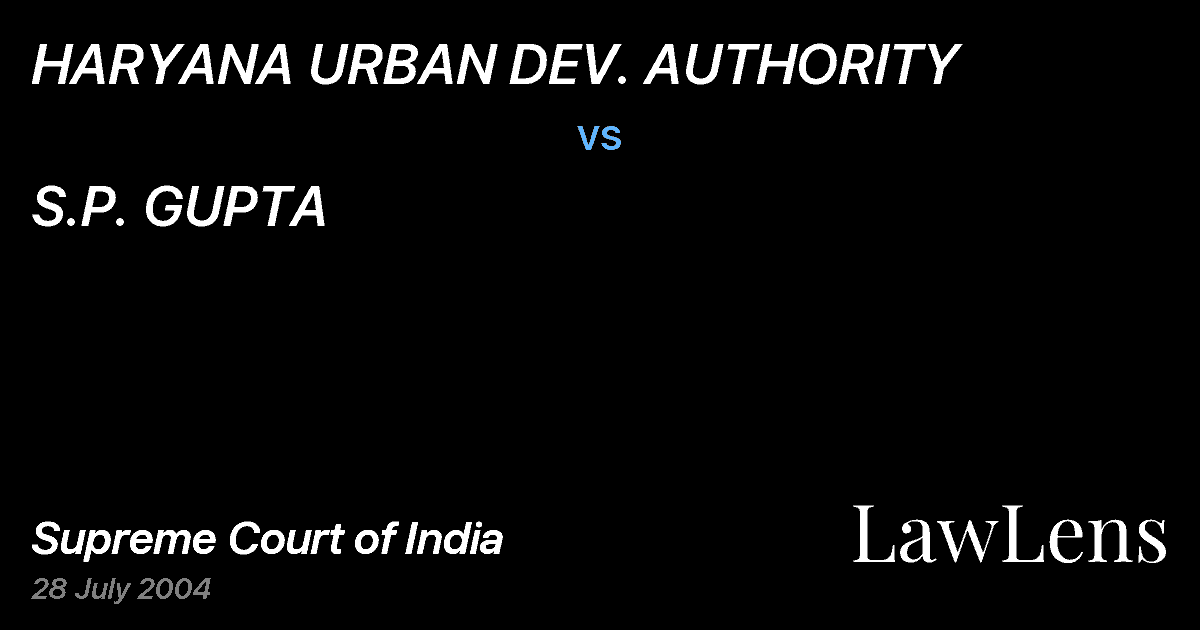 Preview image for HARYANA URBAN DEV. AUTHORITY vs. S.P. GUPTA