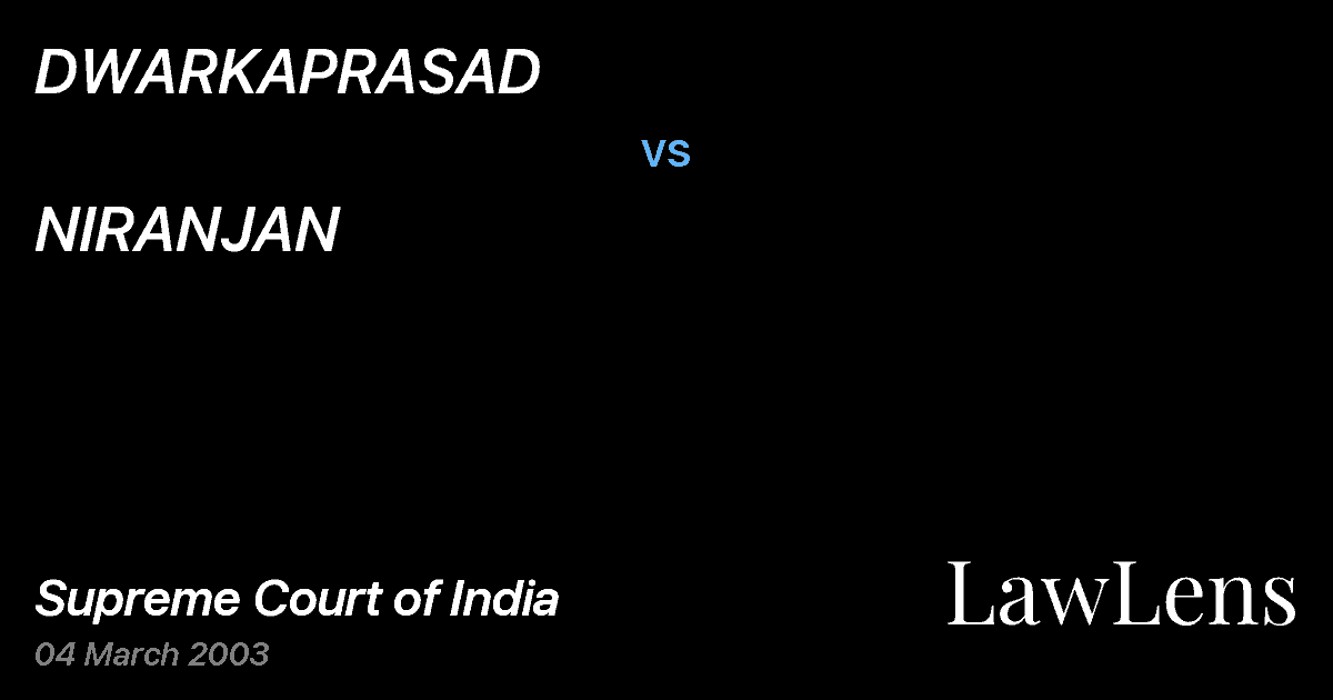 Preview image for DWARKAPRASAD vs. NIRANJAN