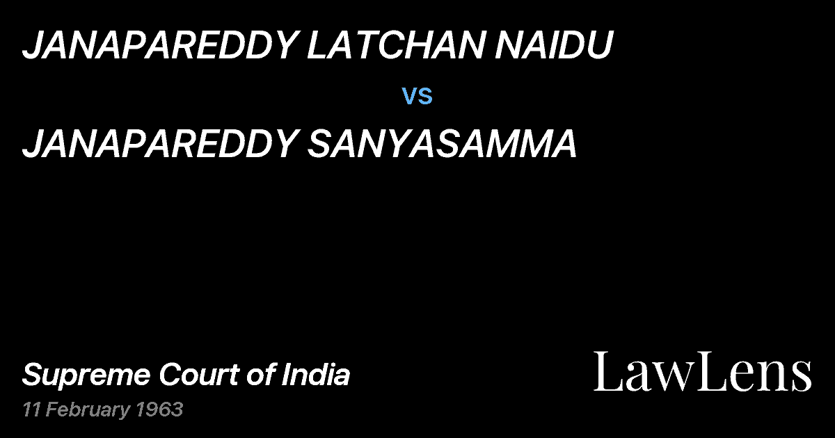 Preview image for JANAPAREDDY LATCHAN NAIDU vs. JANAPAREDDY SANYASAMMA