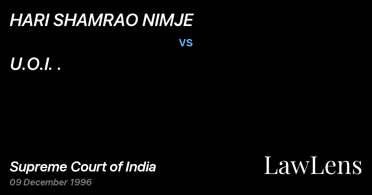 Preview image for HARI SHAMRAO NIMJE vs. U.O.I. .