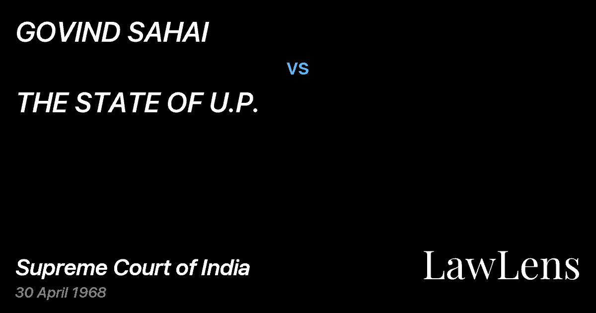 Preview image for GOVIND SAHAI vs. THE STATE OF U.P.