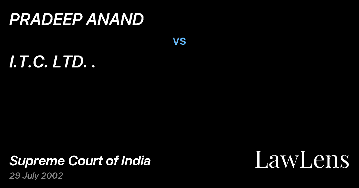 Preview image for PRADEEP ANAND vs. I.T.C. LTD. .