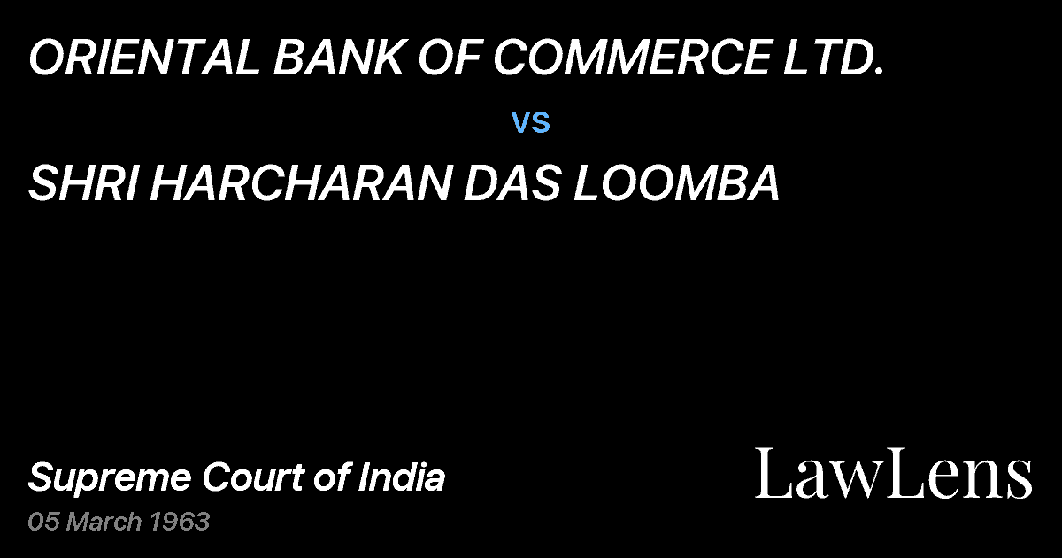 Preview image for ORIENTAL BANK OF COMMERCE LTD. vs. SHRI HARCHARAN DAS LOOMBA