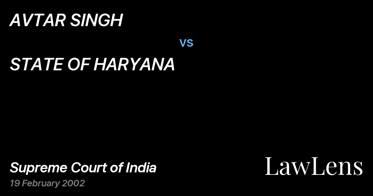Preview image for AVTAR SINGH vs. STATE OF HARYANA