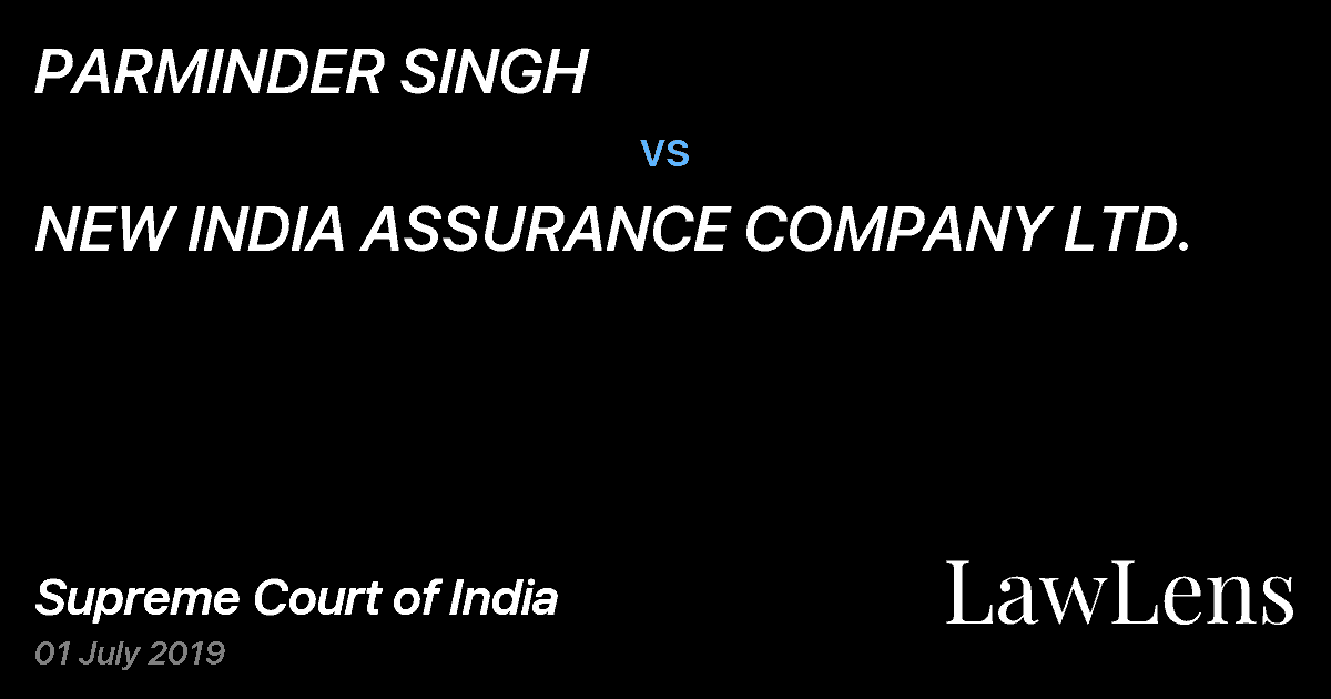 Preview image for PARMINDER SINGH vs. NEW INDIA ASSURANCE COMPANY LTD.