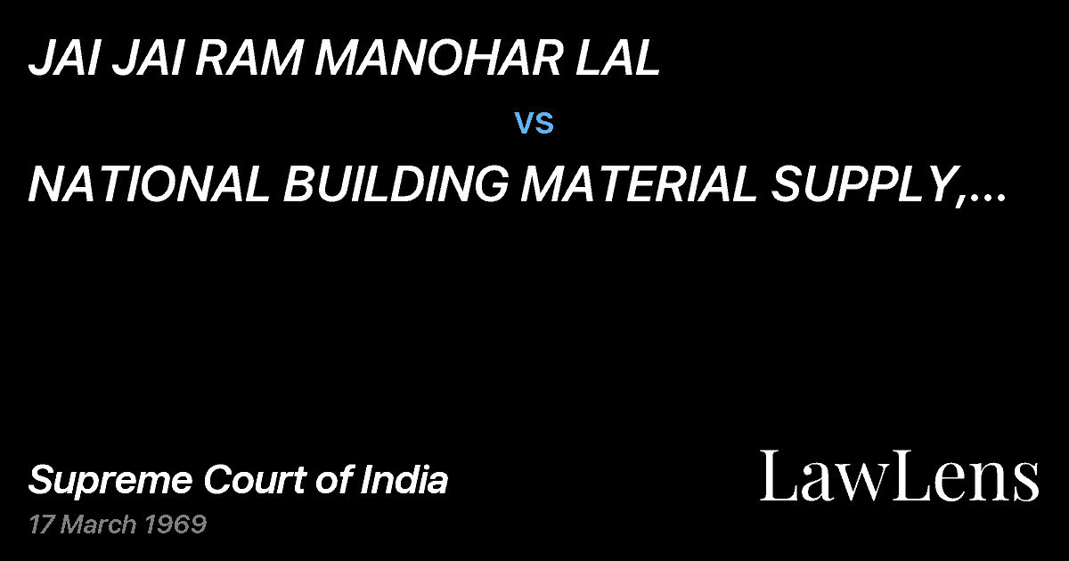 Preview image for JAI JAI RAM MANOHAR LAL vs. NATIONAL BUILDING MATERIAL SUPPLY, GURGAON