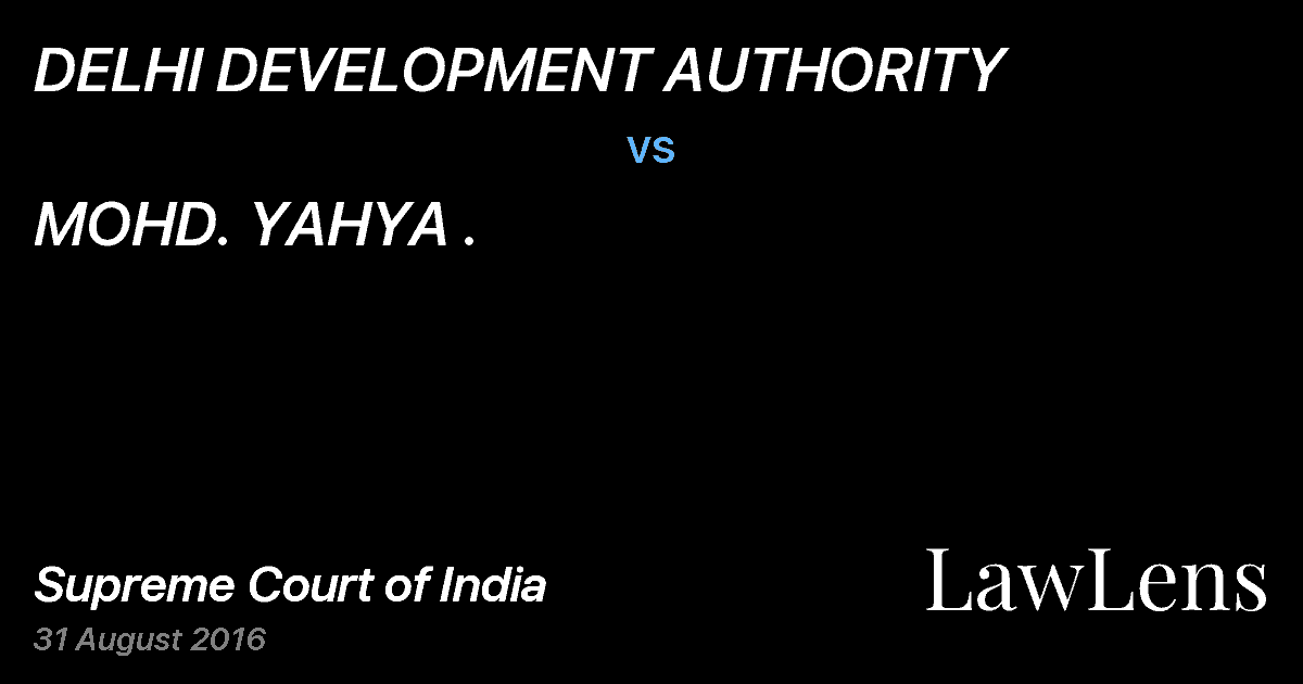 Preview image for DELHI DEVELOPMENT AUTHORITY vs. MOHD. YAHYA .