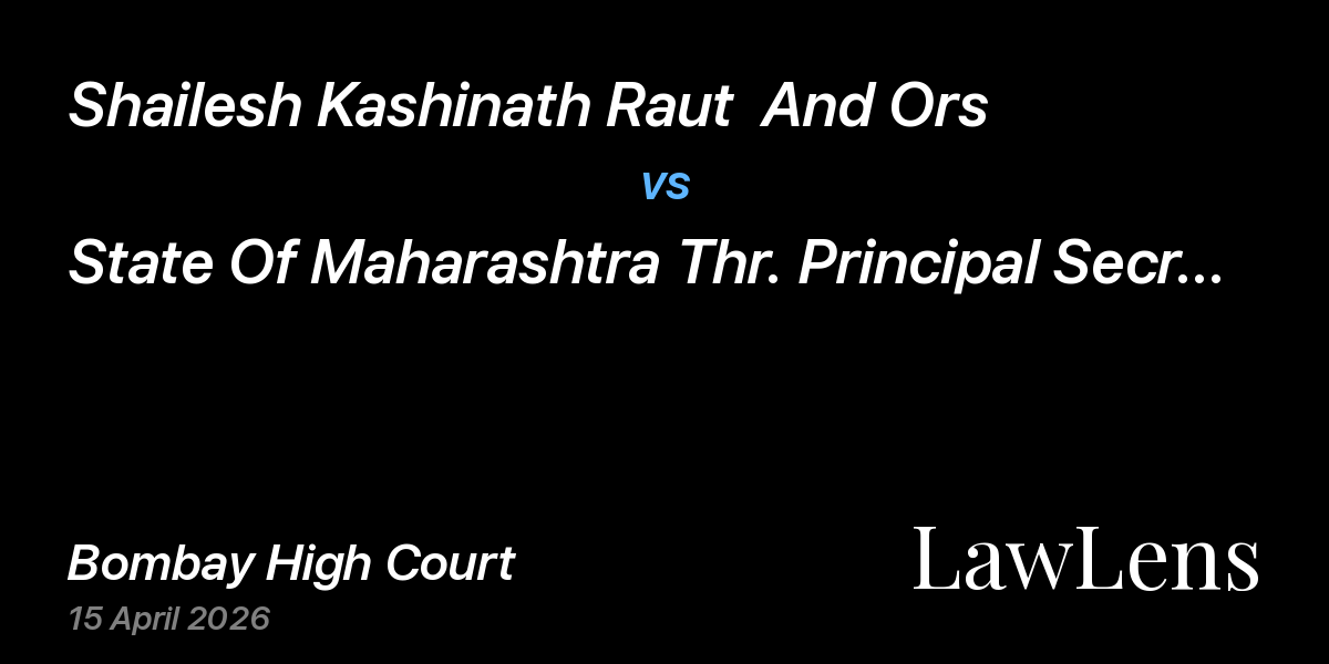 Preview image for Shailesh Kashinath Raut  And Ors vs. State Of Maharashtra Thr. Principal Secretary Department Of School And Education And Ors