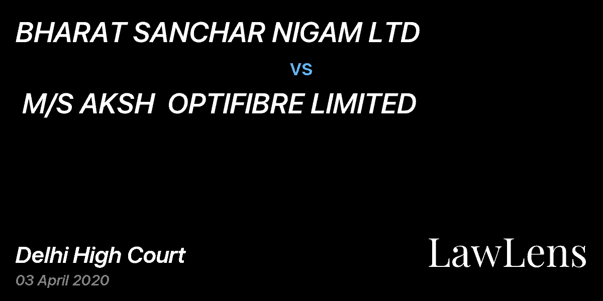 Preview image for BHARAT SANCHAR NIGAM LTD vs. M/S AKSH  OPTIFIBRE LIMITED