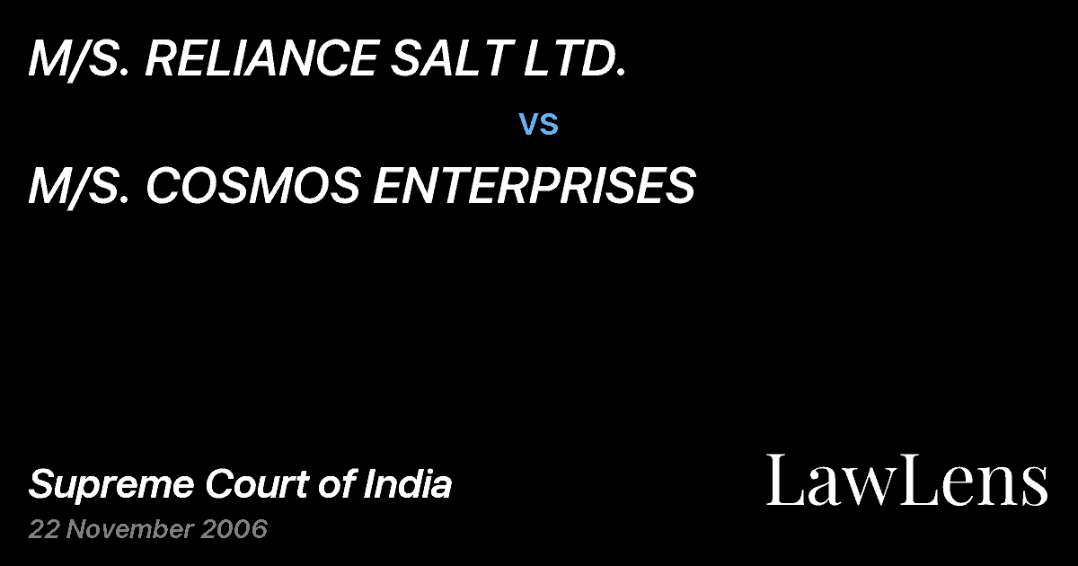 Preview image for M/S. RELIANCE SALT LTD. vs. M/S. COSMOS ENTERPRISES