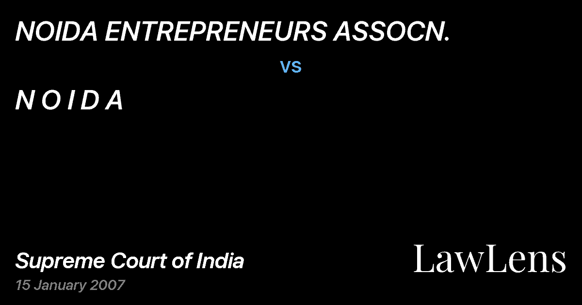 Preview image for NOIDA ENTREPRENEURS ASSOCN. vs. N O I D A