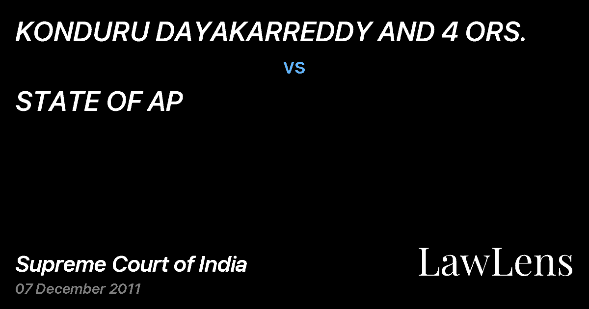 Preview image for KONDURU DAYAKARREDDY AND 4 ORS. vs. STATE OF AP