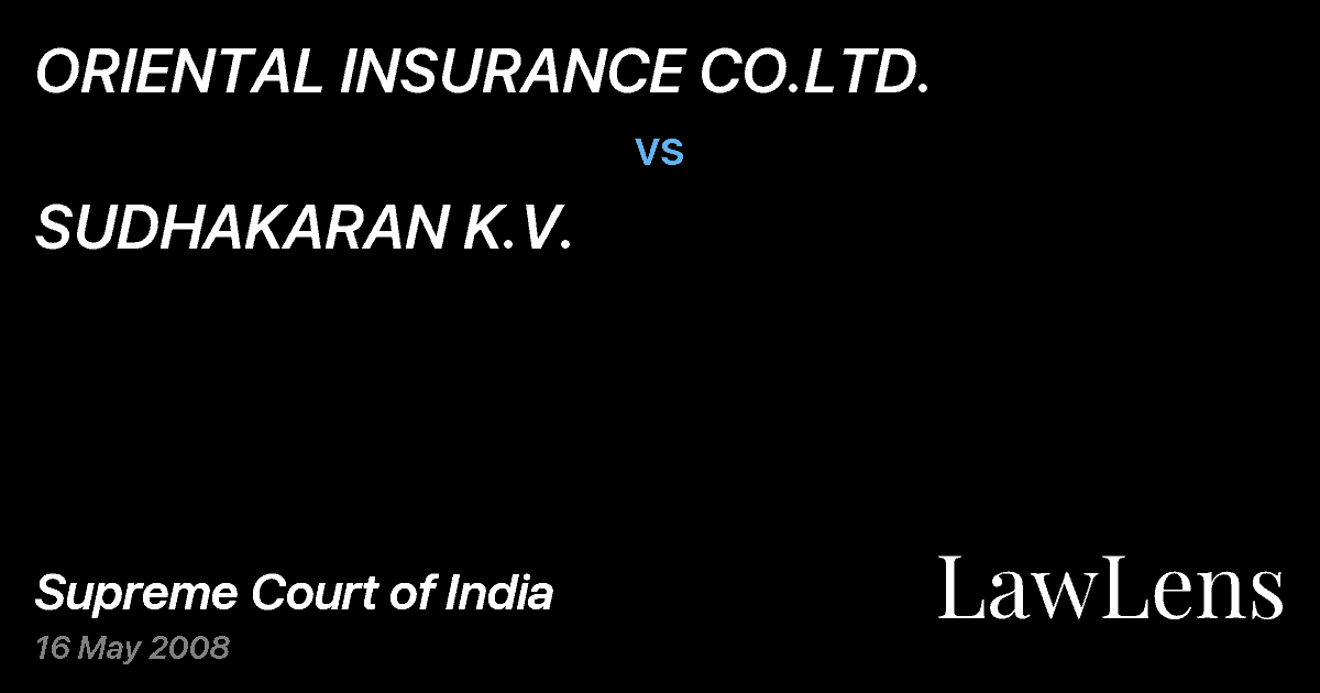 Preview image for ORIENTAL INSURANCE CO.LTD. vs. SUDHAKARAN K.V.