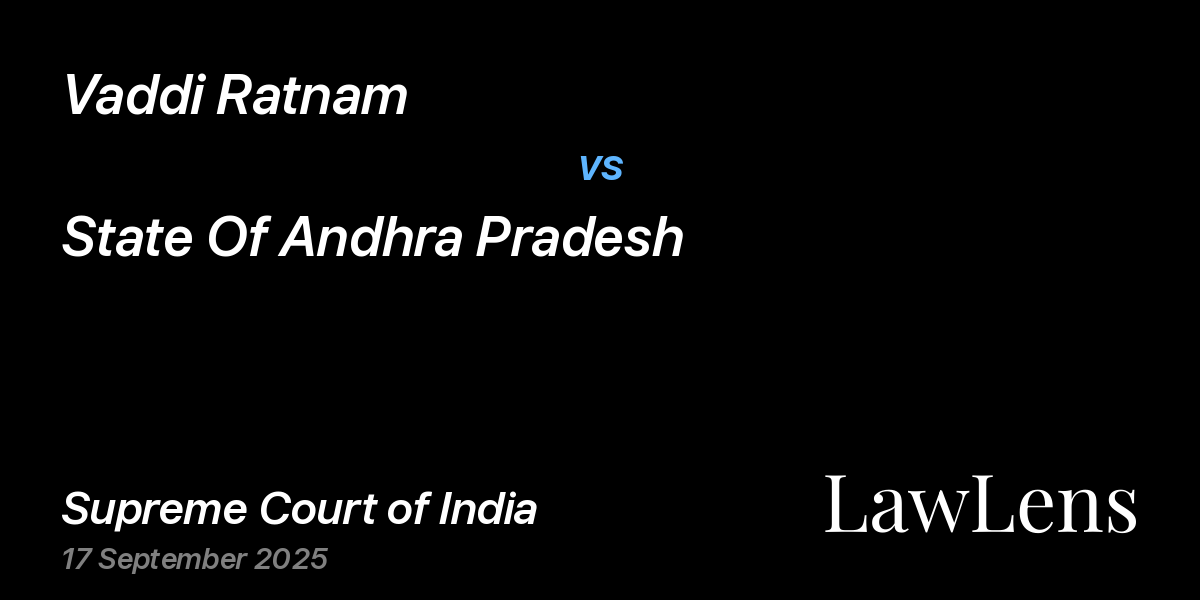 Preview image for Vaddi Ratnam vs. State Of Andhra Pradesh