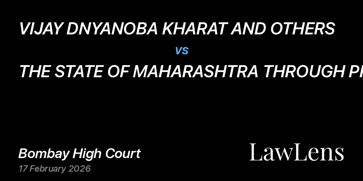 Preview image for VIJAY DNYANOBA KHARAT AND OTHERS vs. THE STATE OF MAHARASHTRA THROUGH PRINCIPAL SECRETARY AND OTHERS