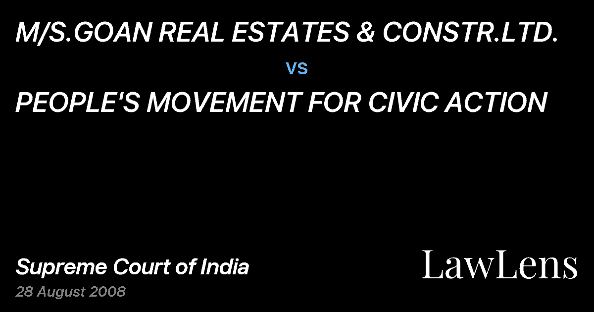 Preview image for M/S.GOAN REAL ESTATES & CONSTR.LTD. vs. PEOPLE'S MOVEMENT FOR CIVIC ACTION