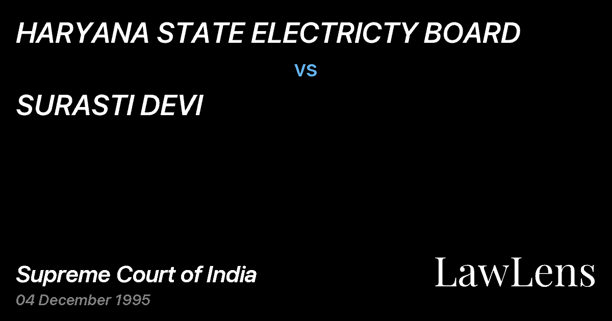 Preview image for HARYANA STATE ELECTRICTY BOARD vs. SURASTI DEVI