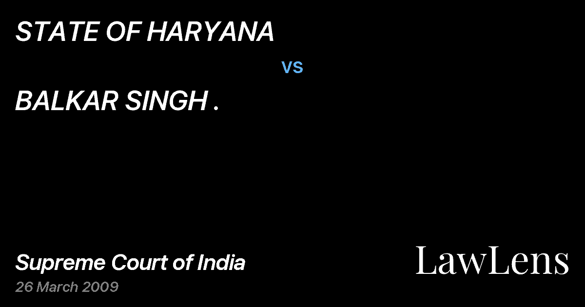 Preview image for STATE OF HARYANA vs. BALKAR SINGH .
