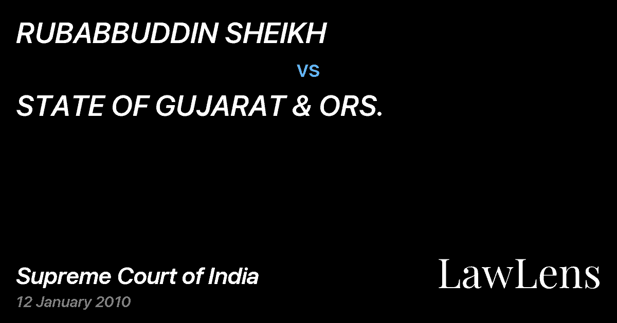 Preview image for RUBABBUDDIN SHEIKH vs. STATE OF GUJARAT & ORS.