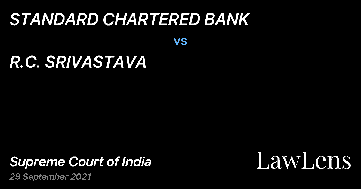 Preview image for STANDARD CHARTERED BANK vs. R.C. SRIVASTAVA