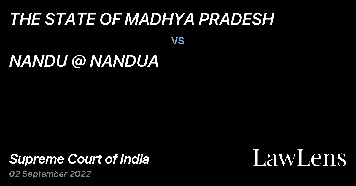 Preview image for THE STATE OF MADHYA PRADESH vs. NANDU @ NANDUA
