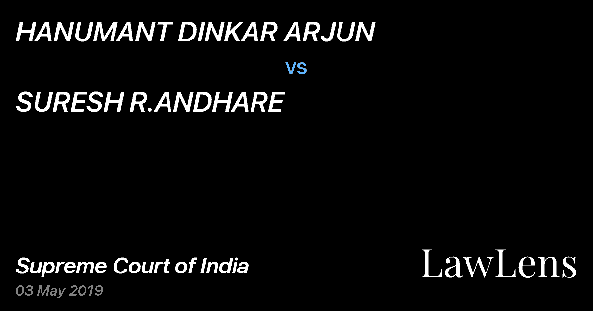 Preview image for HANUMANT DINKAR ARJUN vs. SURESH R.ANDHARE