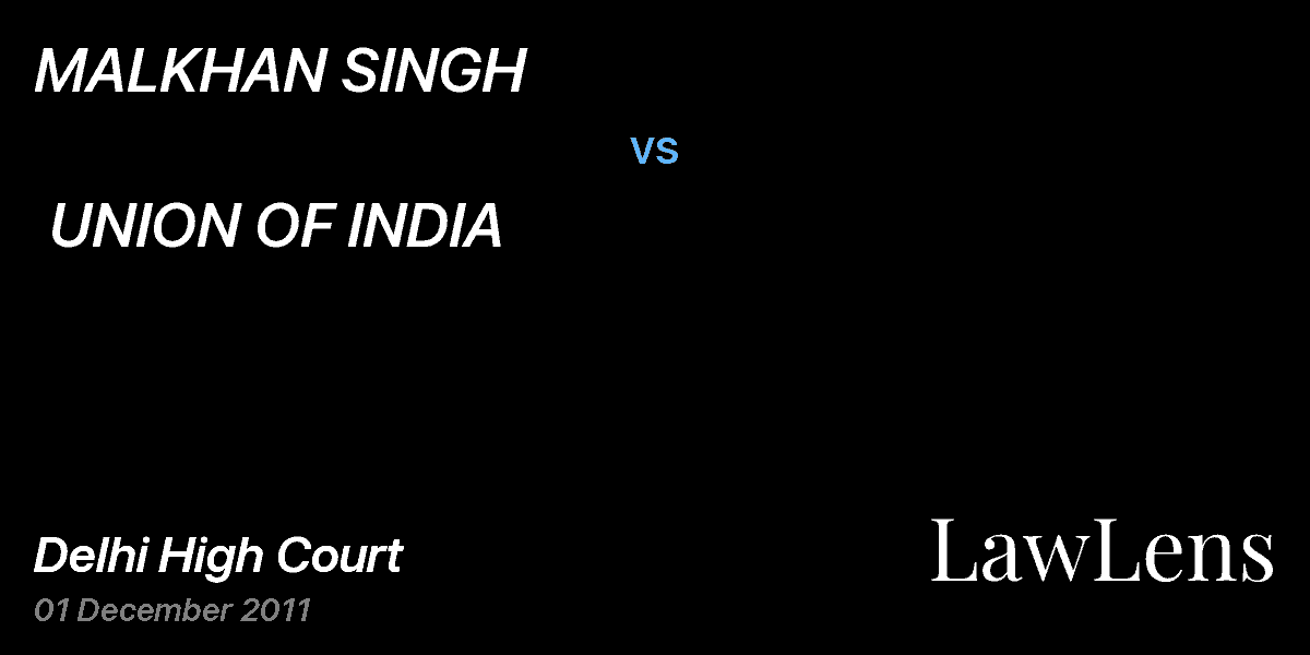 Preview image for MALKHAN SINGH  vs.  UNION OF INDIA