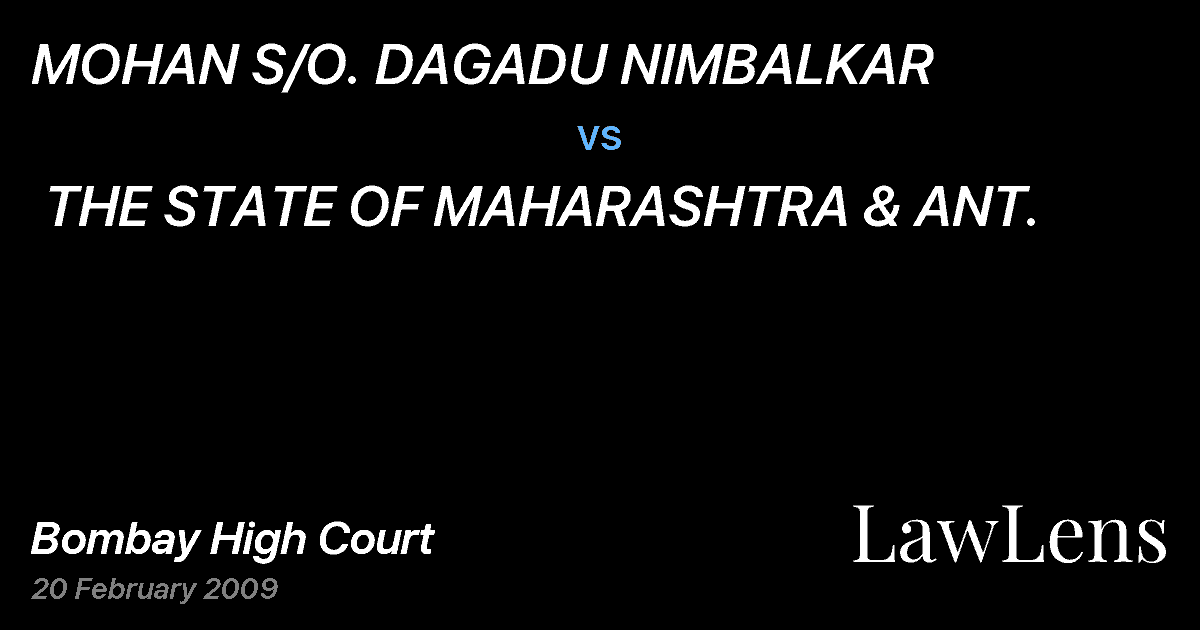 Preview image for MOHAN S/O. DAGADU NIMBALKAR  vs.  THE STATE OF MAHARASHTRA & ANT.