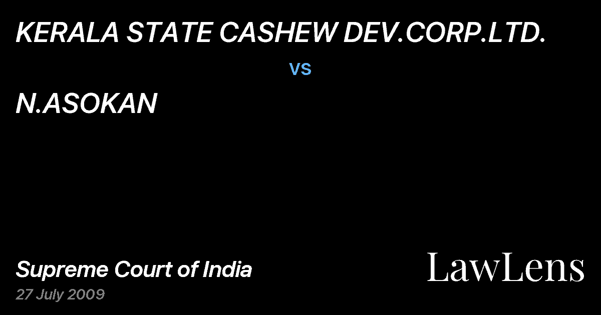 Preview image for KERALA STATE CASHEW DEV.CORP.LTD. vs. N.ASOKAN