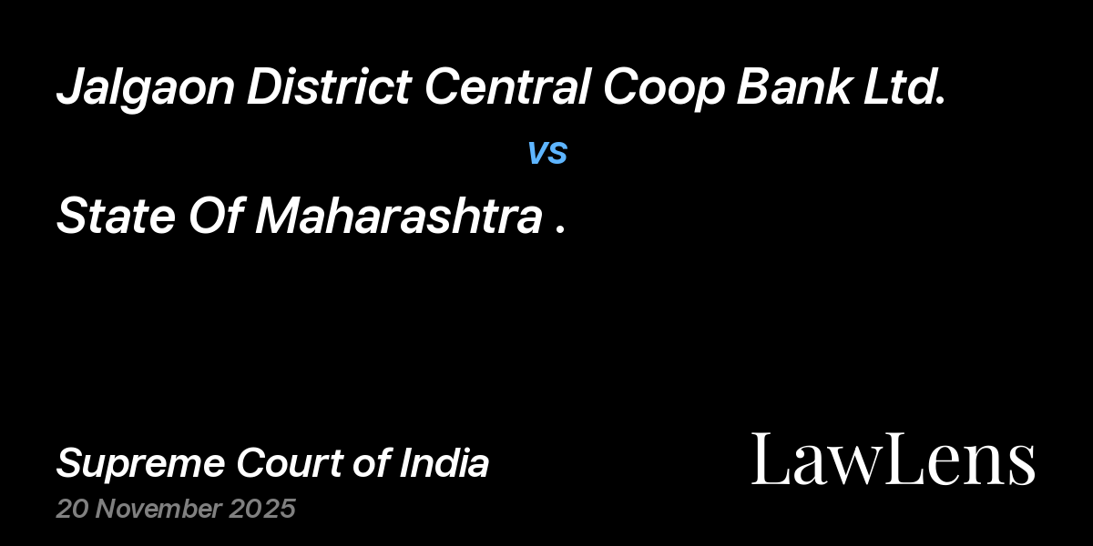Preview image for Jalgaon District Central Coop Bank Ltd. vs. State Of Maharashtra .