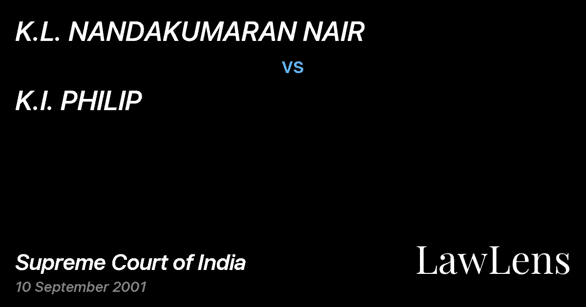 Preview image for K.L. NANDAKUMARAN NAIR vs. K.I. PHILIP