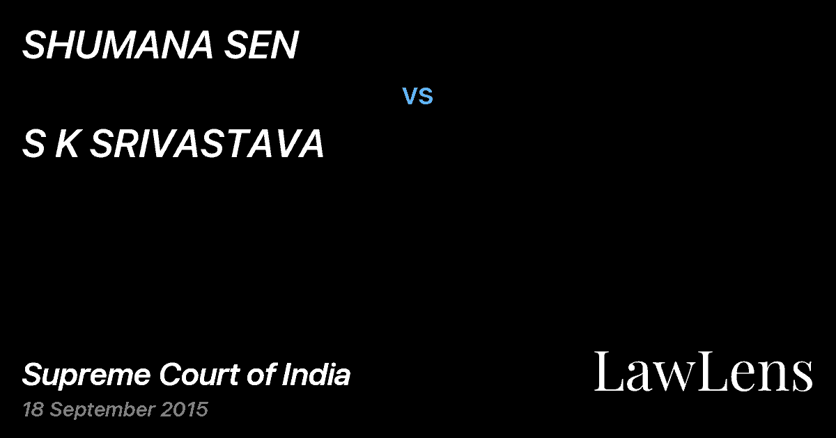 Preview image for SHUMANA SEN vs. S K SRIVASTAVA