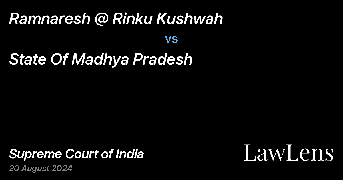 Preview image for Ramnaresh @ Rinku Kushwah vs. State Of Madhya Pradesh