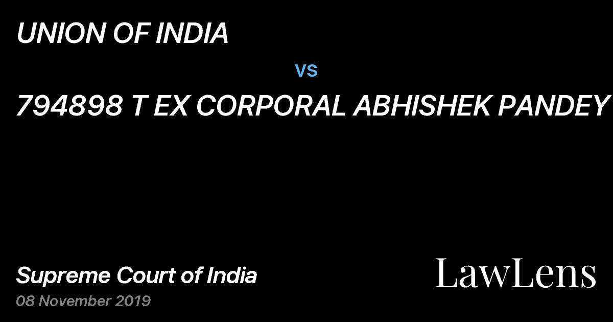 Preview image for UNION OF INDIA vs. 794898 T EX CORPORAL ABHISHEK PANDEY