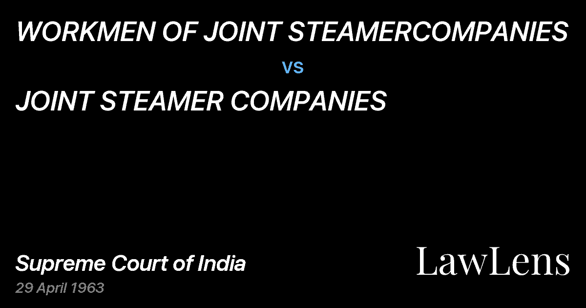 Preview image for WORKMEN OF JOINT STEAMERCOMPANIES vs. JOINT STEAMER COMPANIES