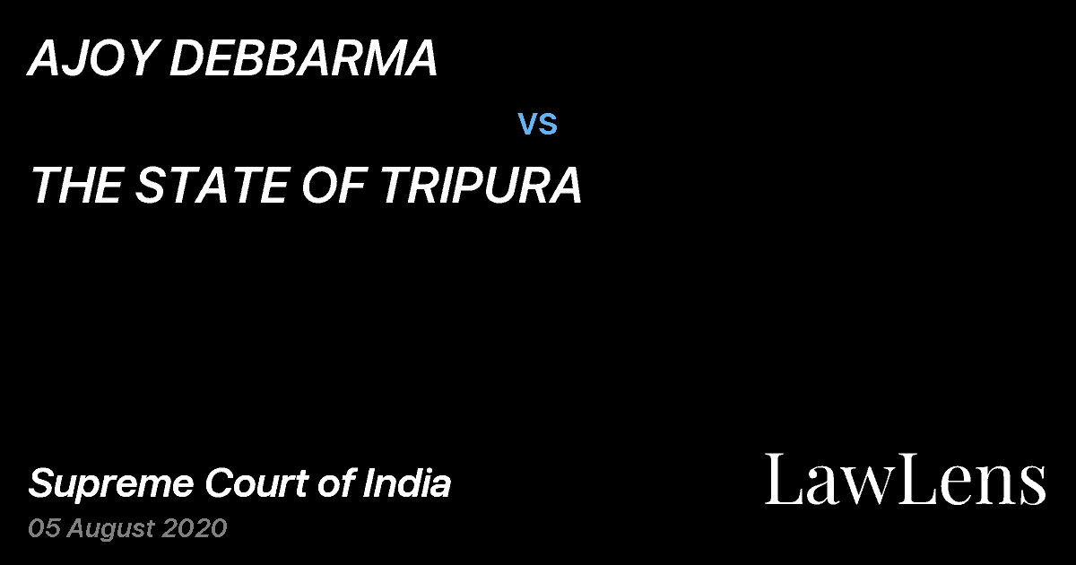 Preview image for AJOY DEBBARMA vs. THE STATE OF TRIPURA