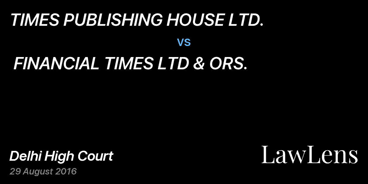 Preview image for TIMES PUBLISHING HOUSE LTD. vs. FINANCIAL TIMES LTD & ORS.