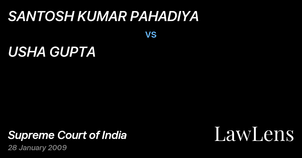 Preview image for SANTOSH KUMAR PAHADIYA vs. USHA GUPTA