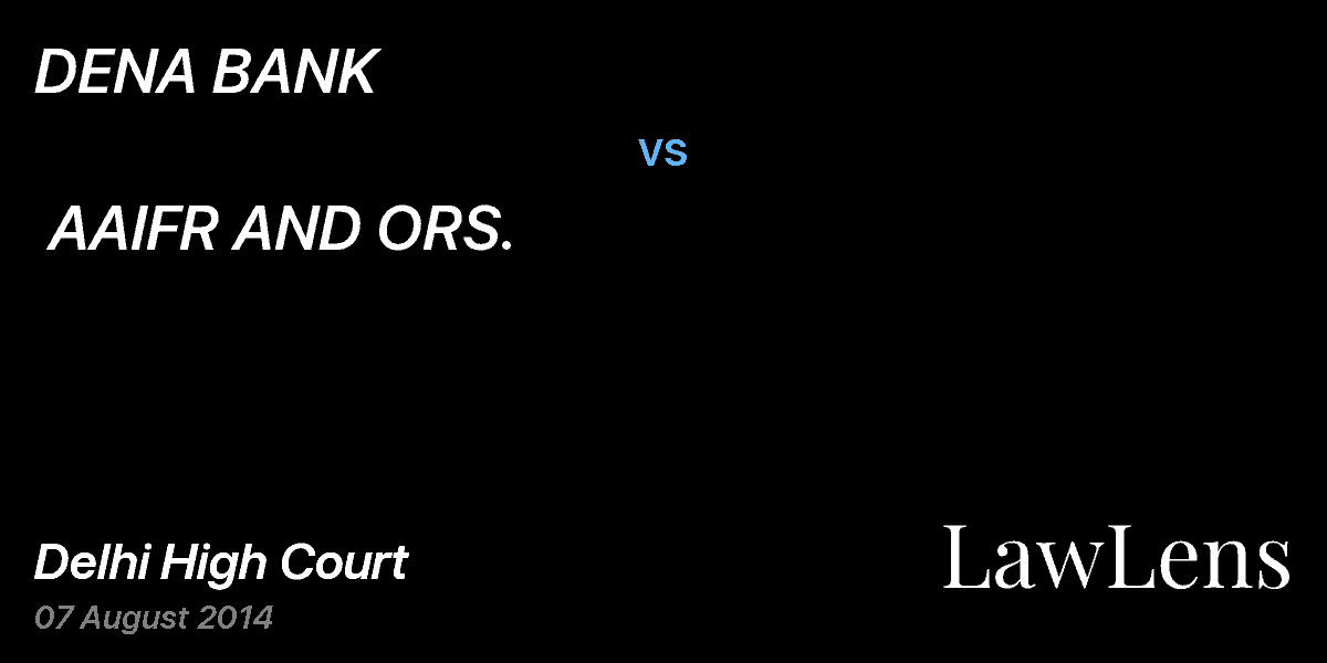 Preview image for DENA BANK  vs.  AAIFR AND ORS.