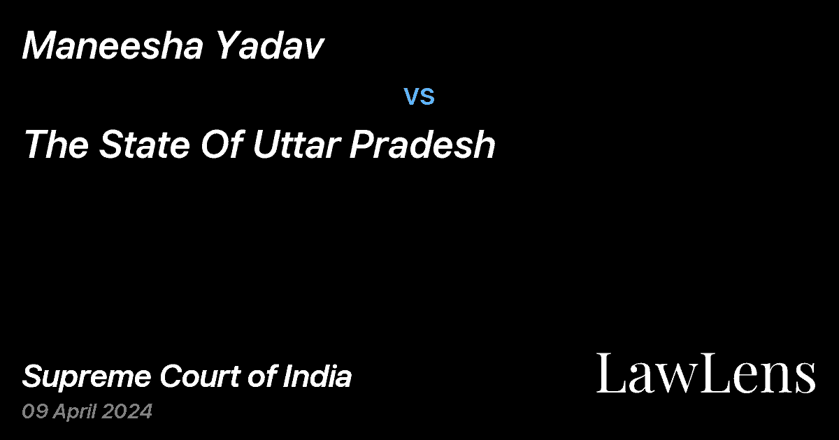 Preview image for Maneesha Yadav vs. The State Of Uttar Pradesh