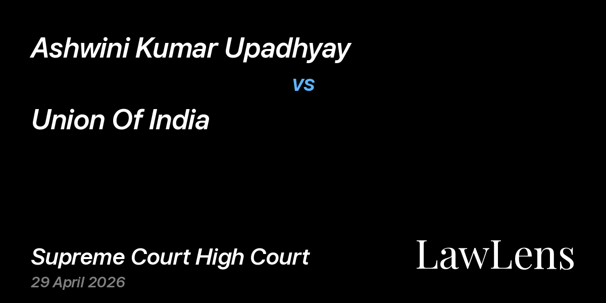 Preview image for Ashwini Kumar Upadhyay vs. Union Of India